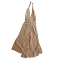 Versace 2003 Brown Crystal Halter Dress