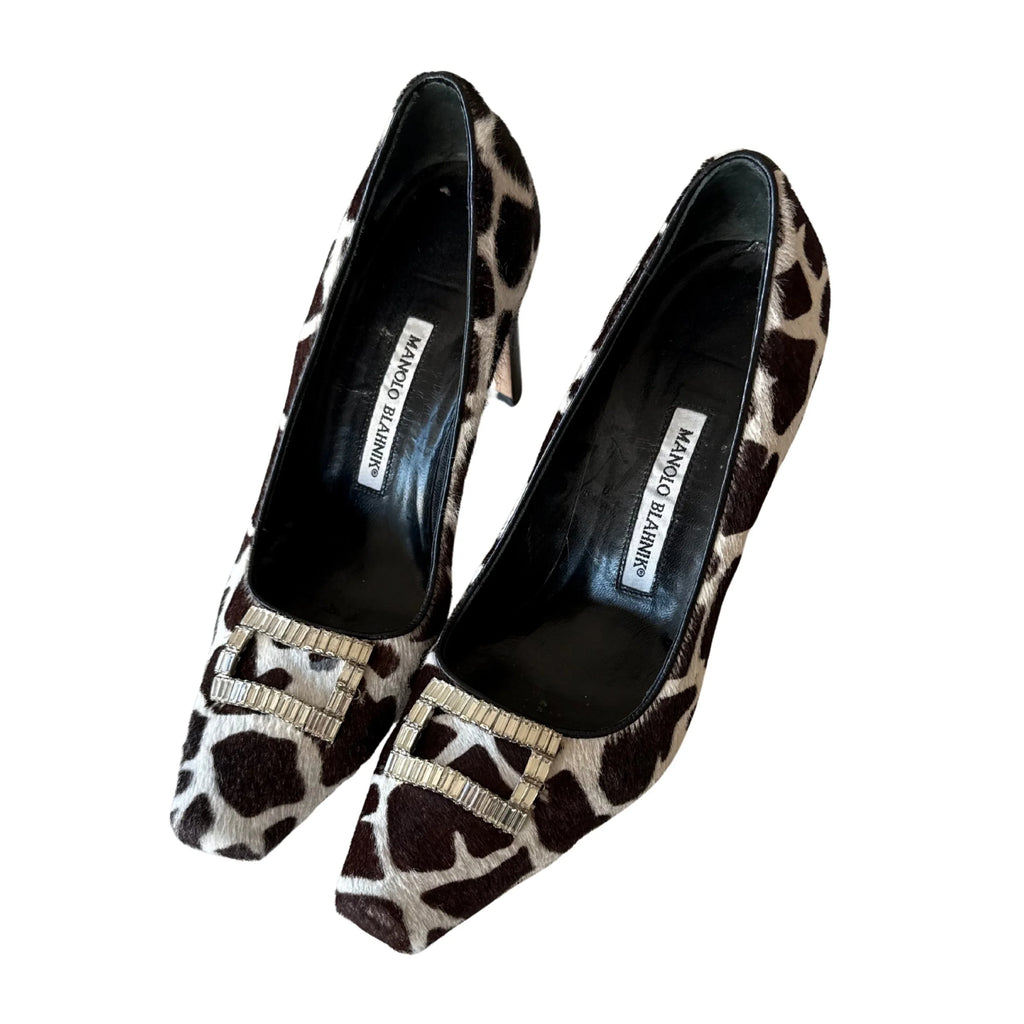 Calf Hair Manolo Blahnik Heel