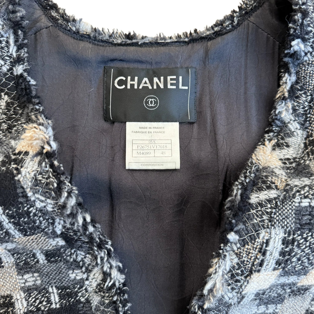 Chanel 3/4 Length Sleeve Tweed Jacket