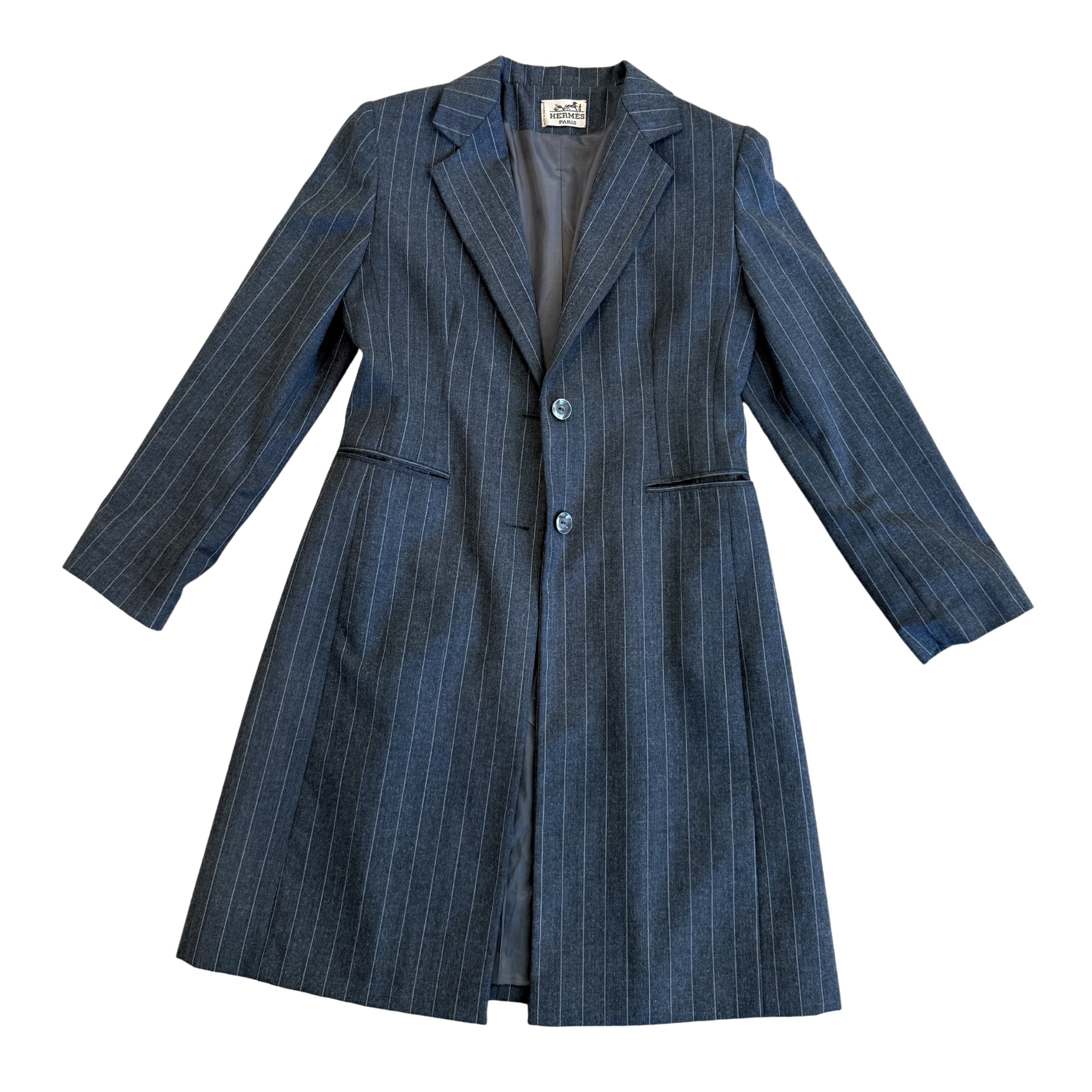 Vintage Hermes Pinstripe Trench