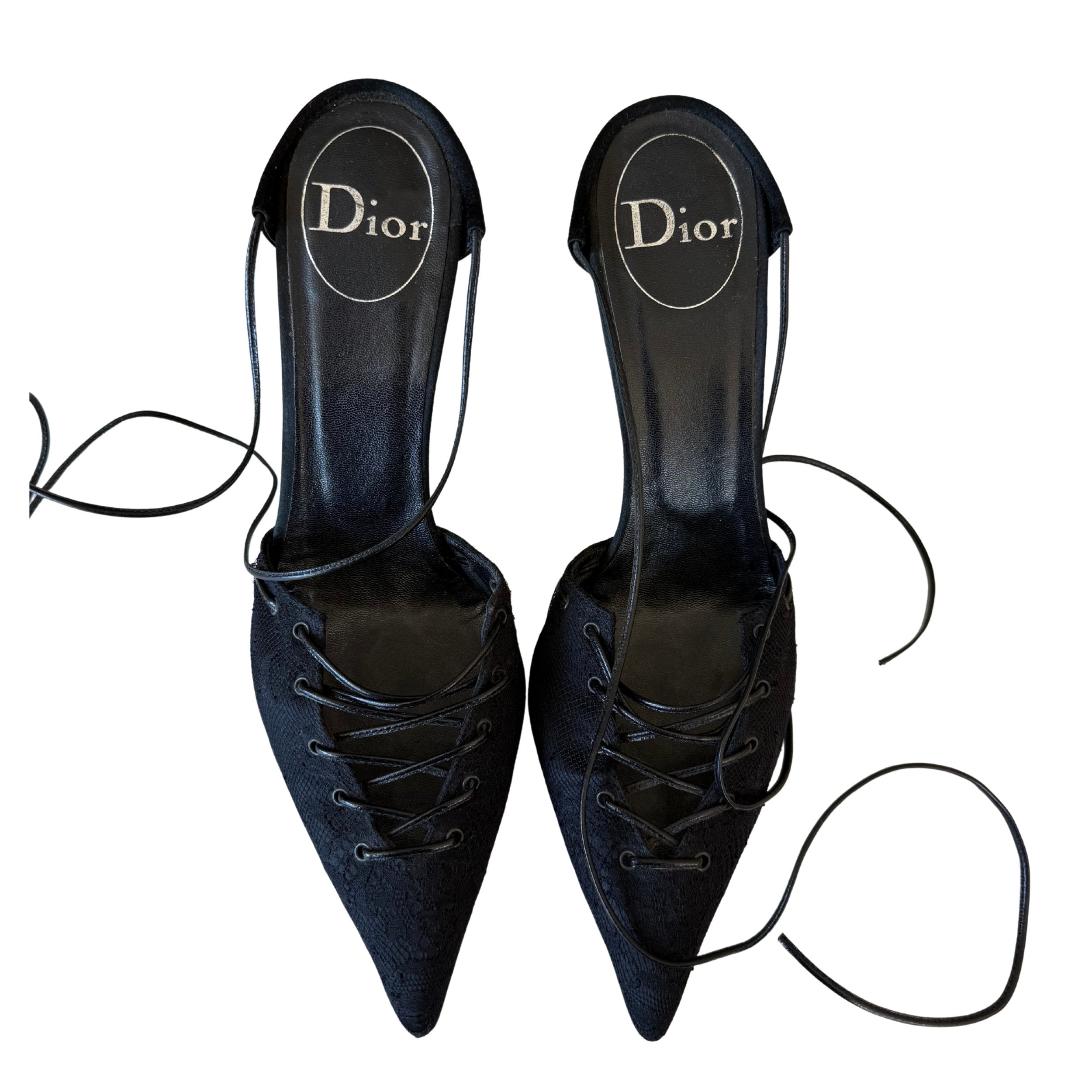 Dior by John Galliano Lace Up Heels 40