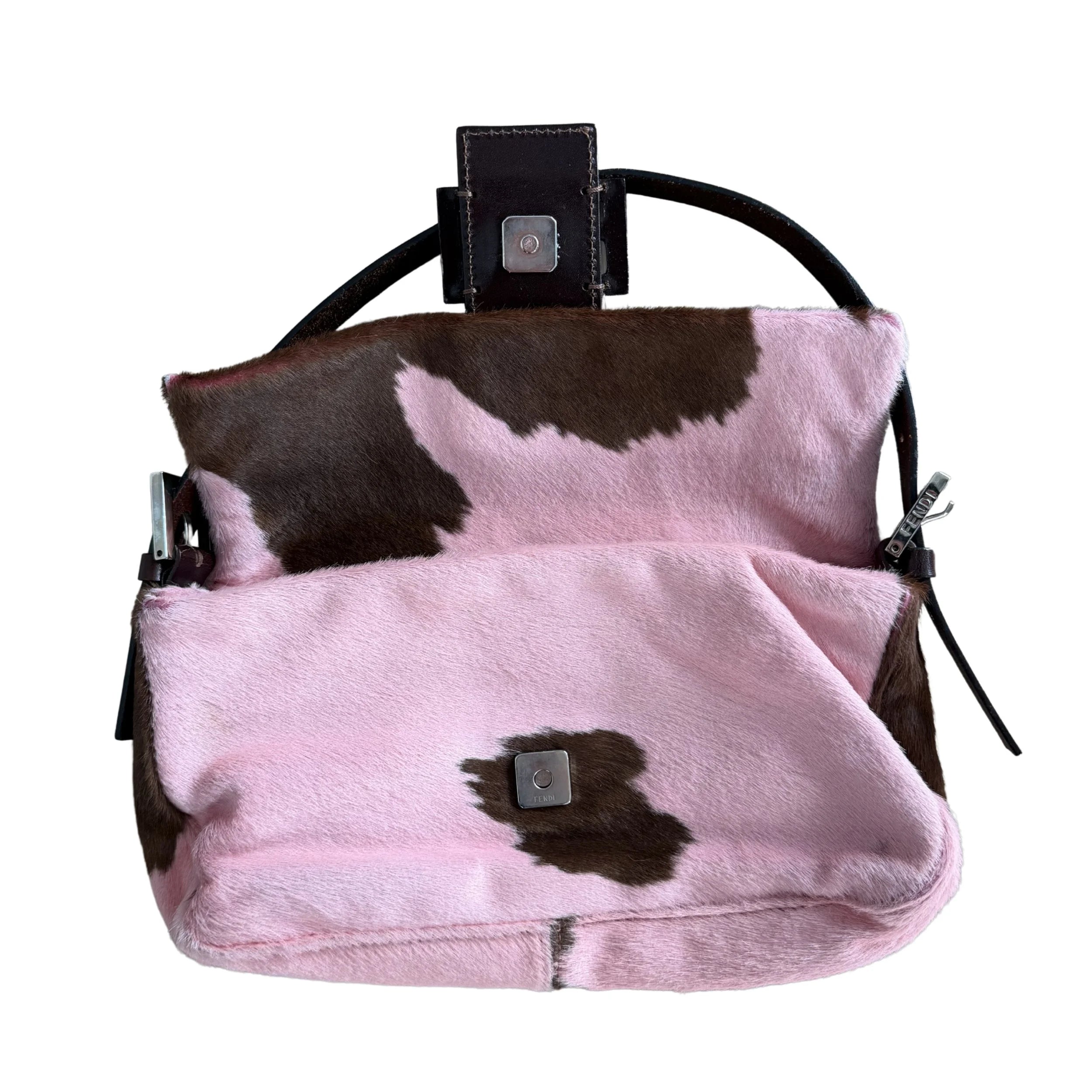 Fendi Pink Cow Print Baguette