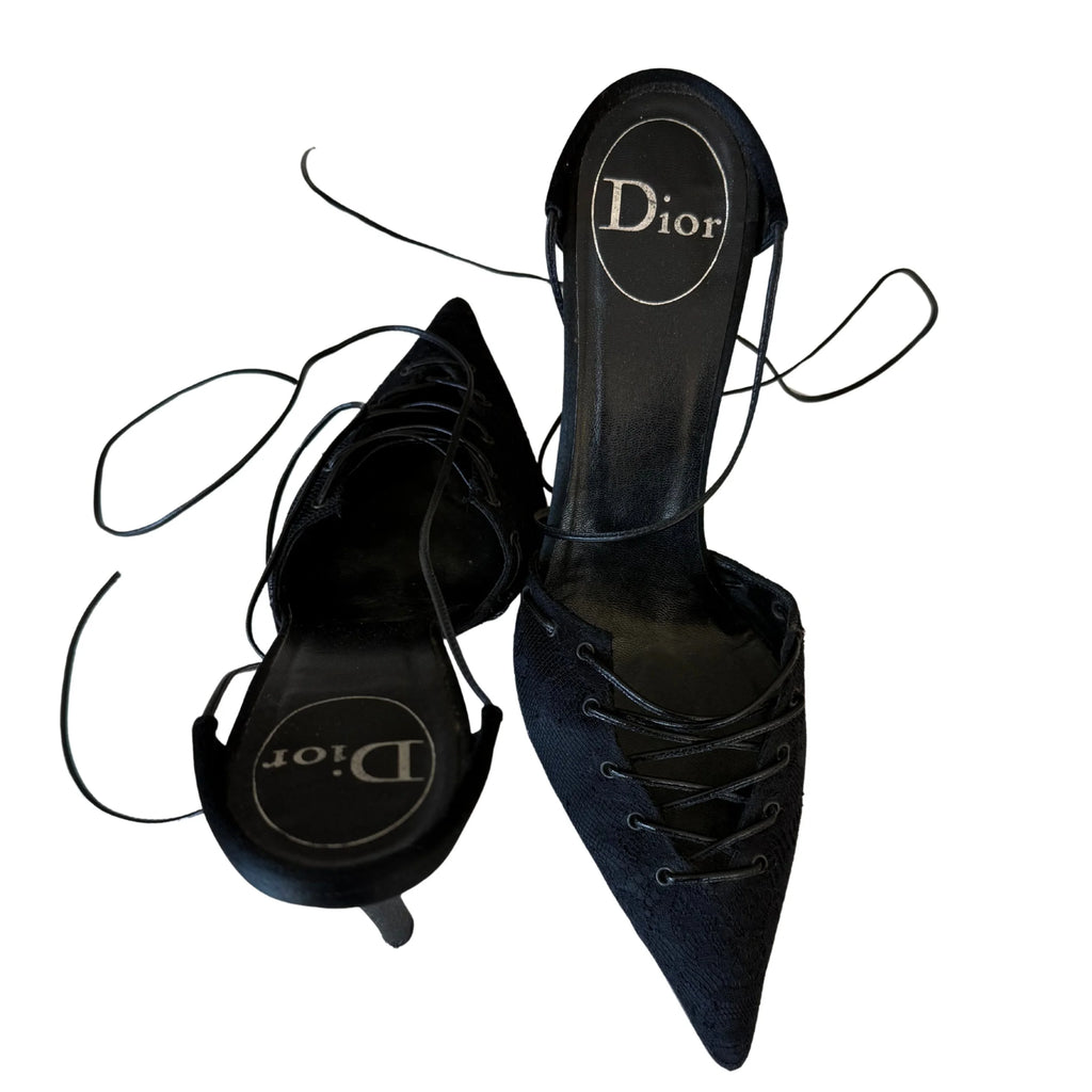 Dior by John Galliano Lace Up Heels 40
