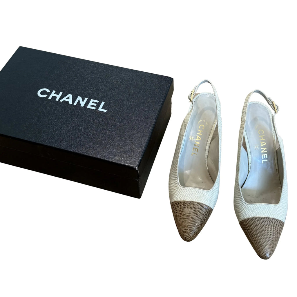 Chanel Lizard Slingback Pump