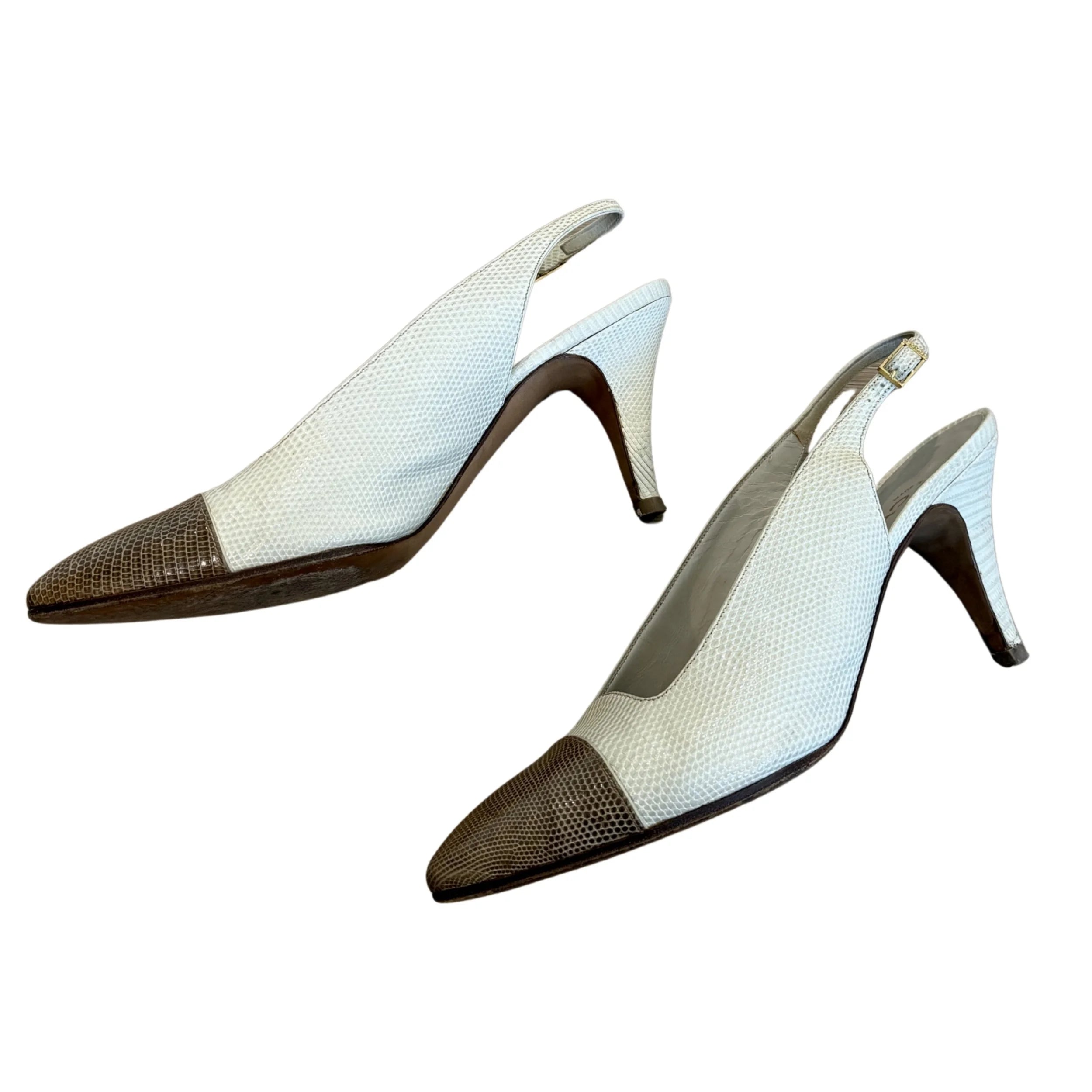 Chanel Lizard Slingback Pump