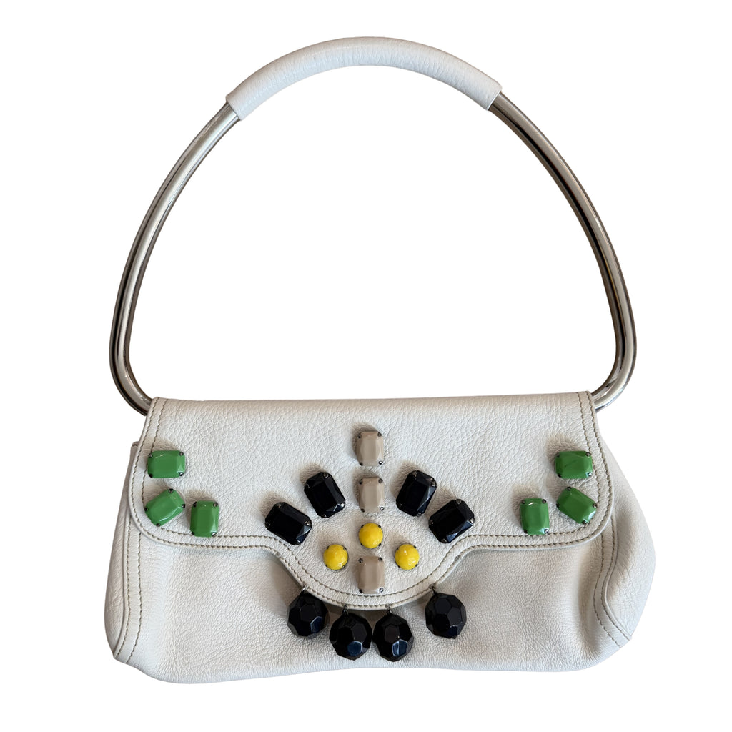 Prada SS2003 Enameled Metal Triangle Swing Bag