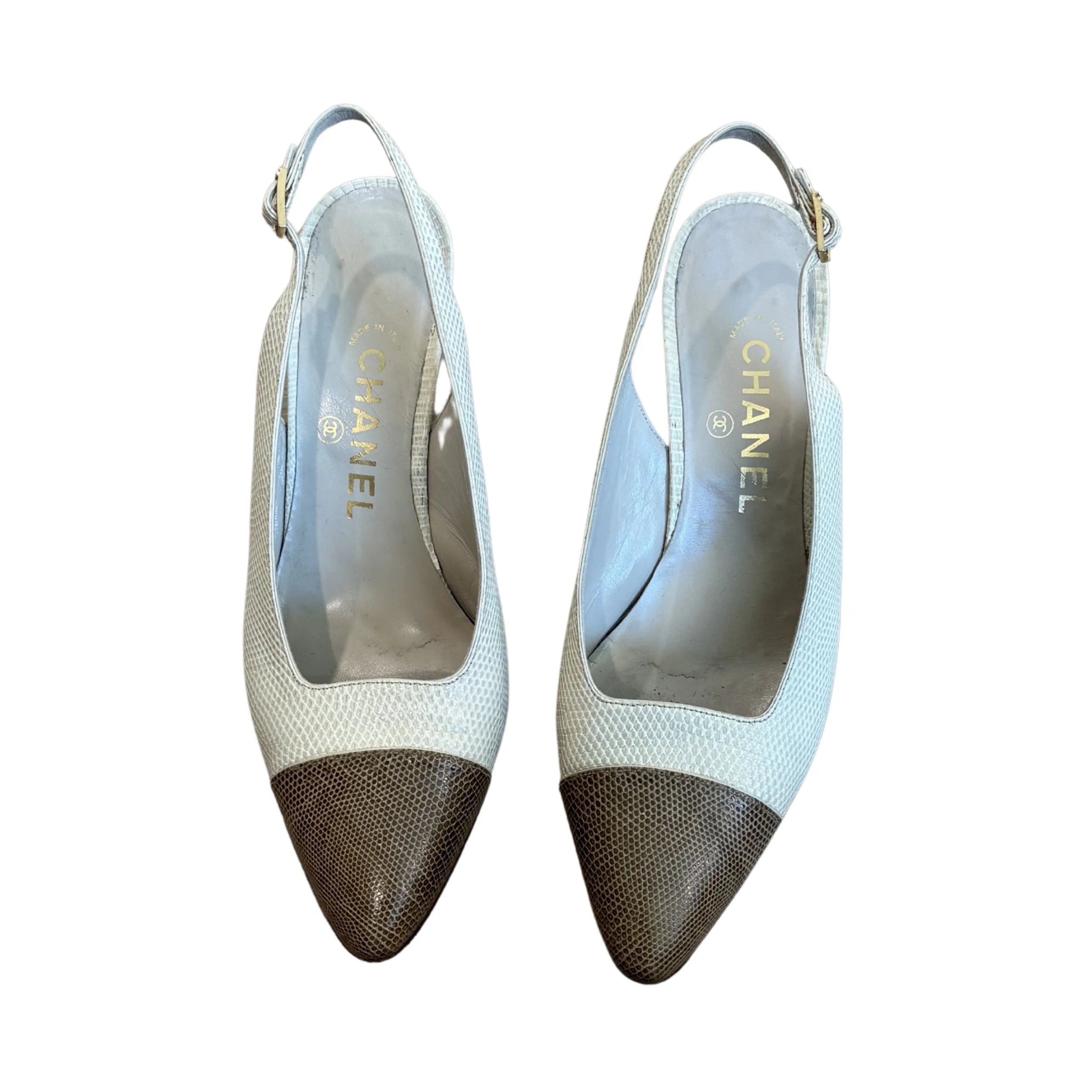 Chanel Lizard Slingback Pump