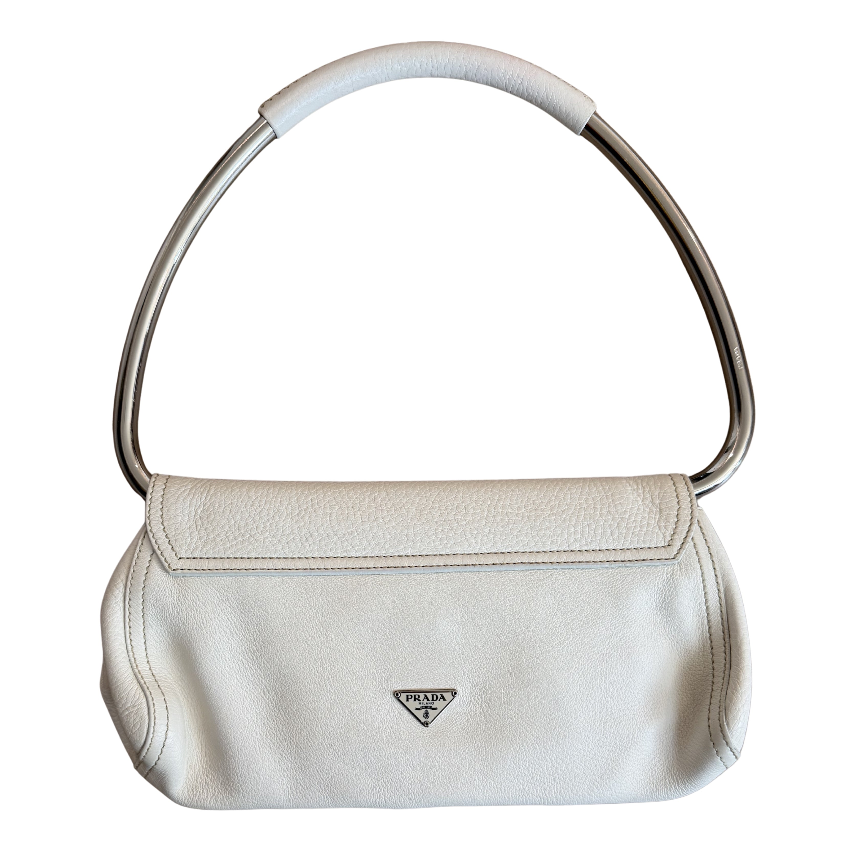 Prada SS2003 Enameled Metal Triangle Swing Bag