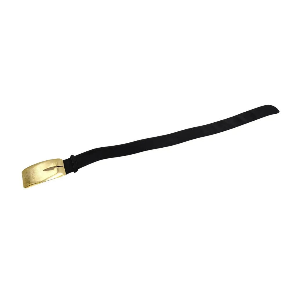 Gucci F/W 1996 Black Pony Hair Golden Logo Buckle Belt