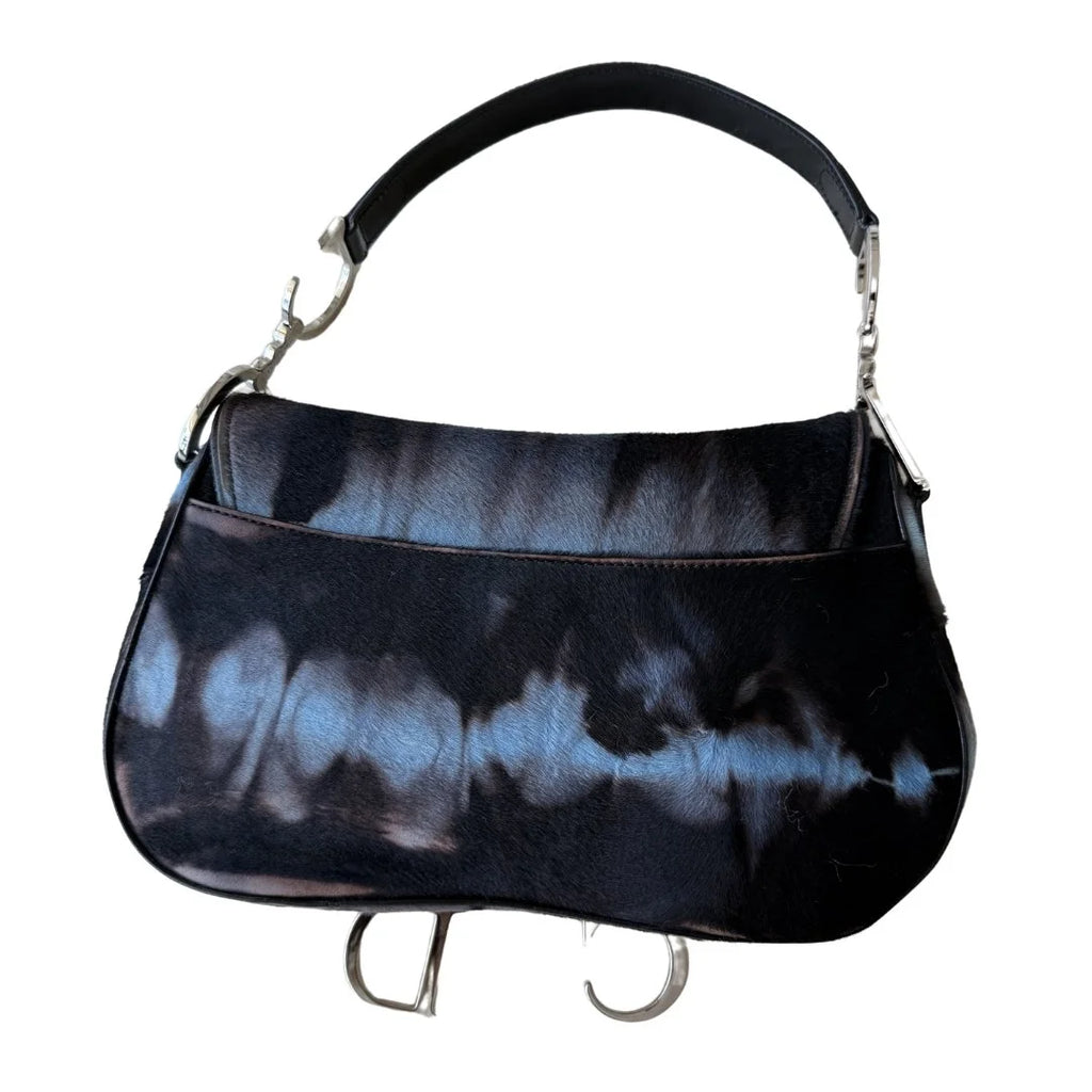 Dior Double Saddle Tie Dye Pony Hair Bag