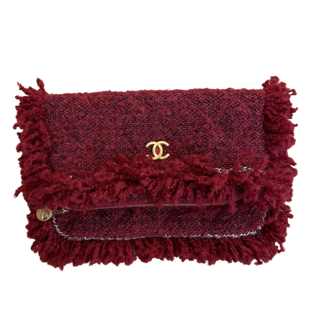 Rare Red Tweed Chanel Clutch