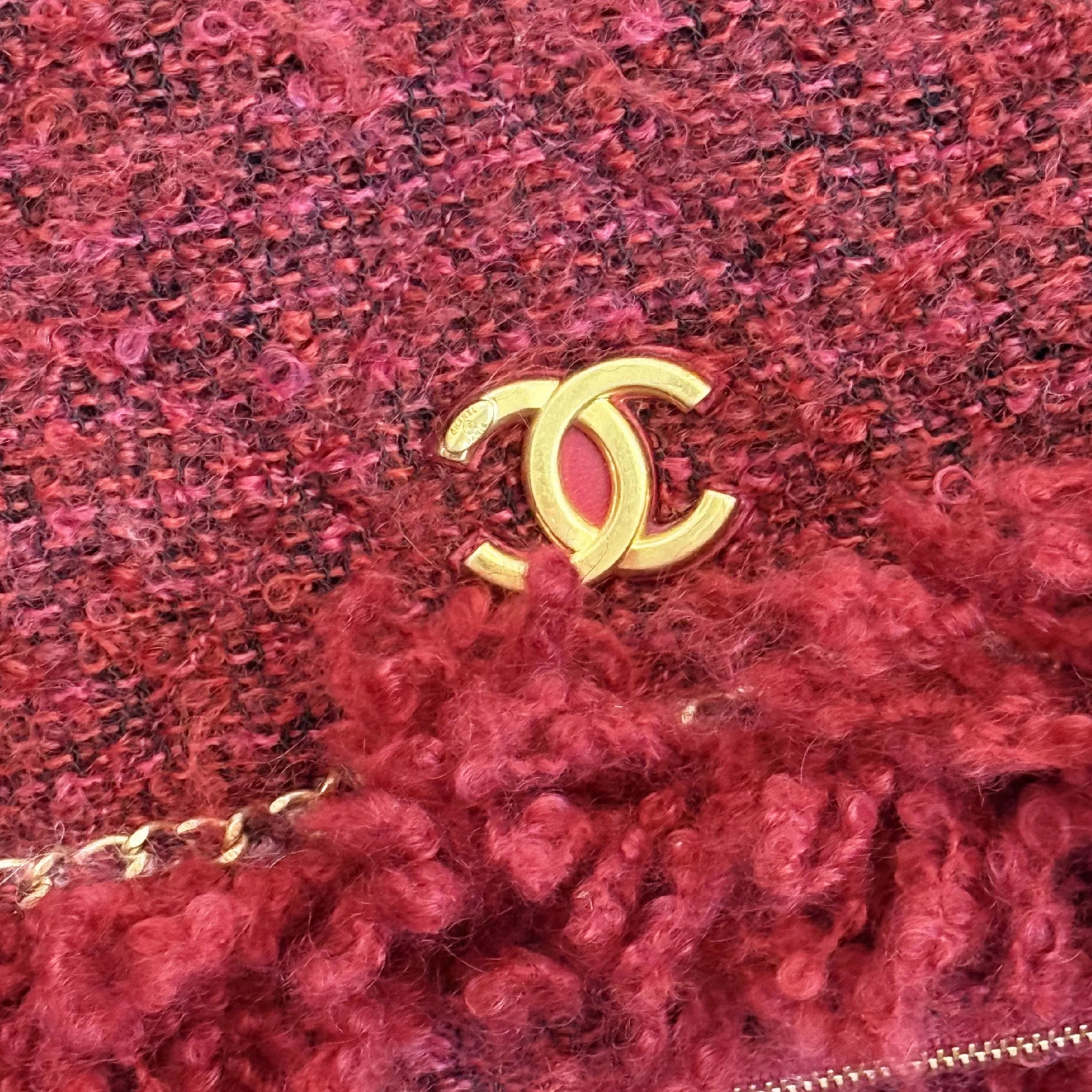 Rare Red Tweed Chanel Clutch