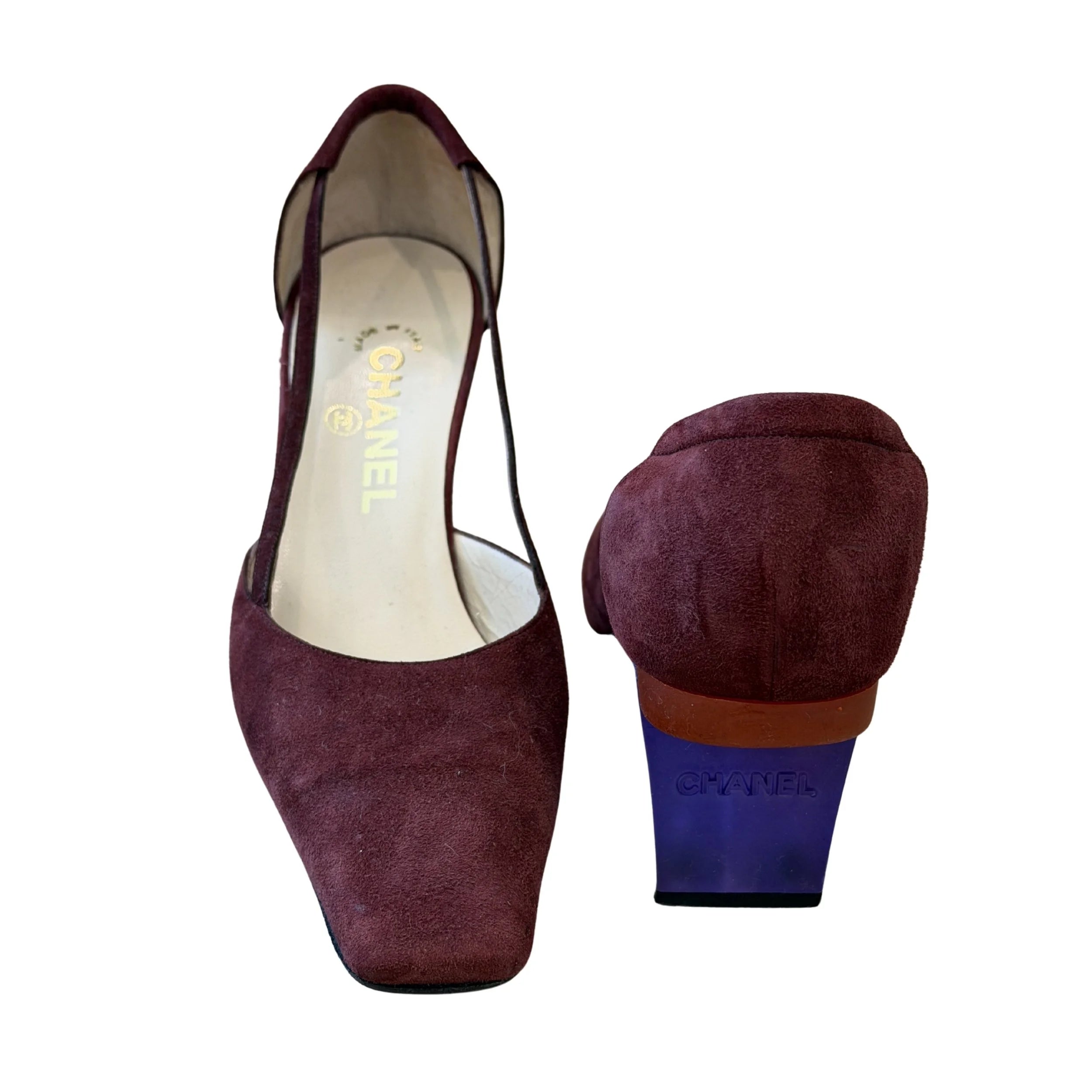 Chanel Burgundy Kitten Heel