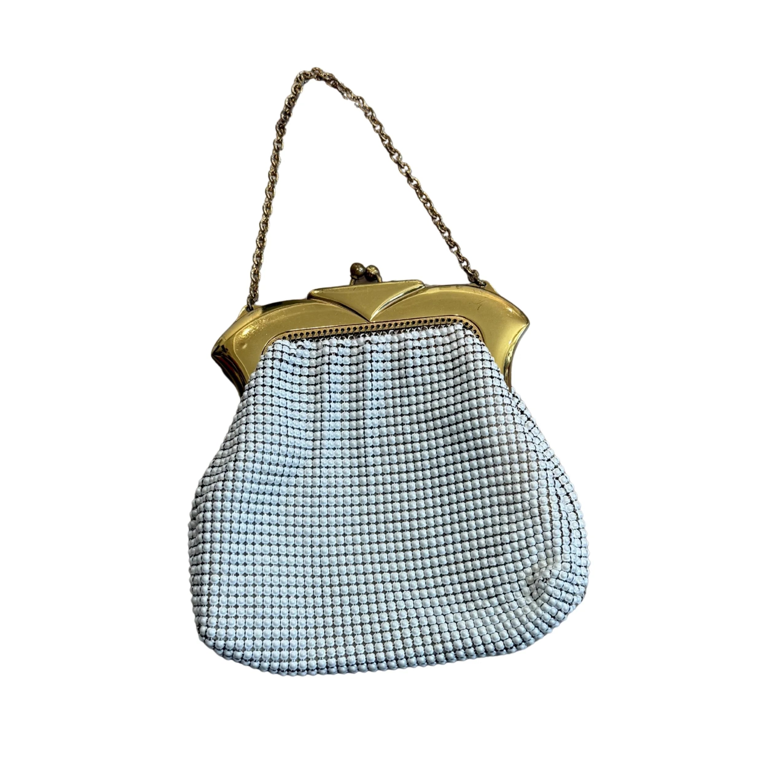 Whiting and Davis White Evening Bag