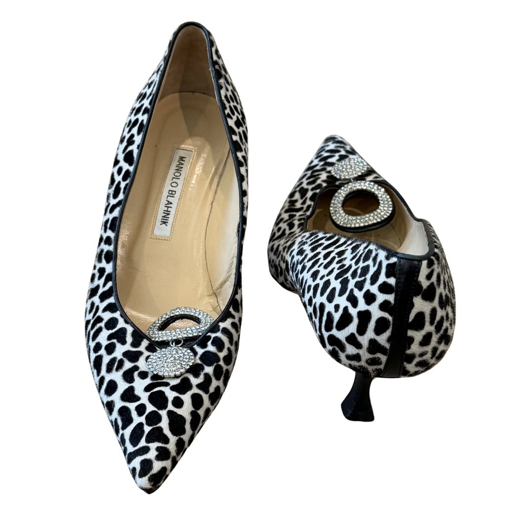 Calf Hair Manolo Blahnik Kitten Heel