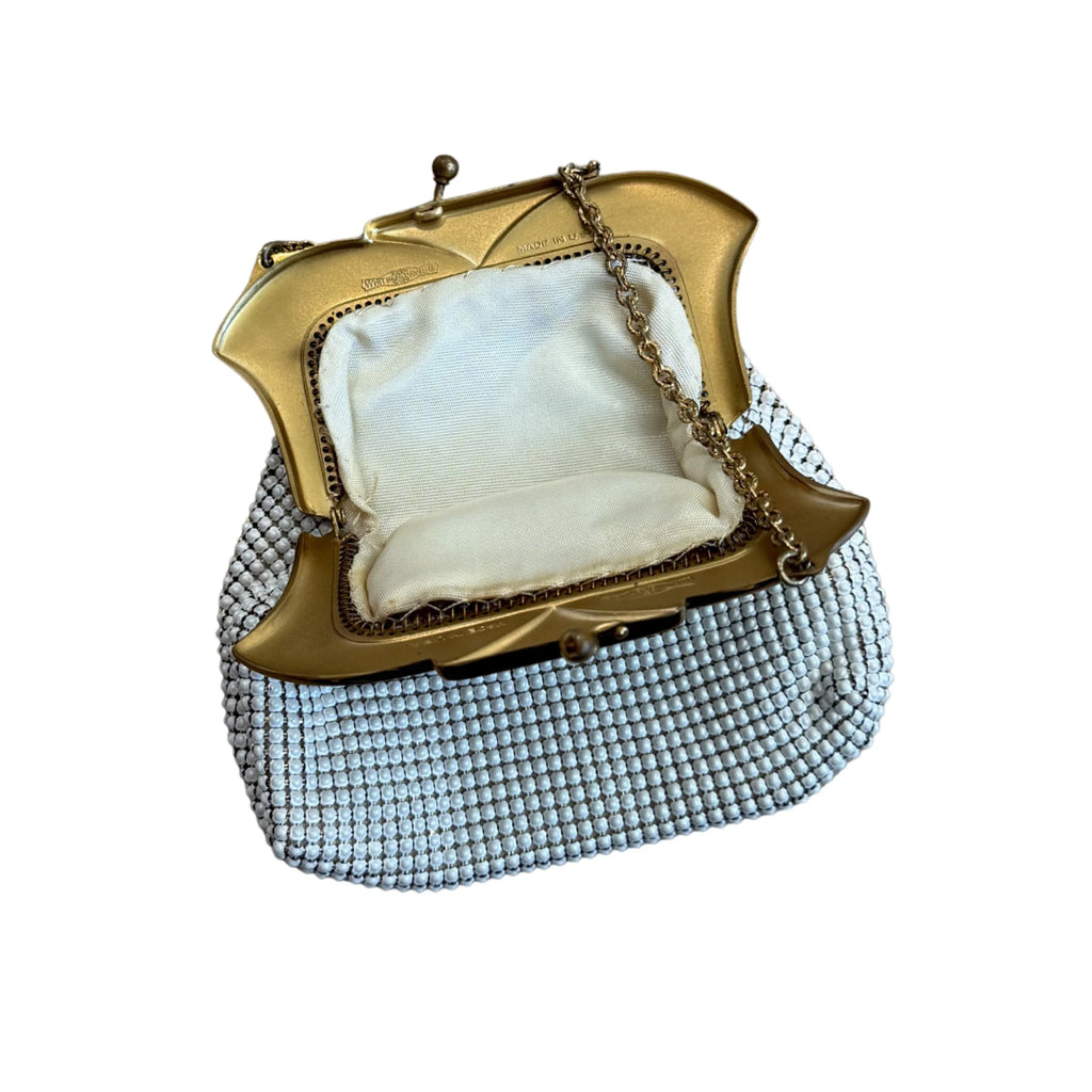 Whiting and Davis White Evening Bag