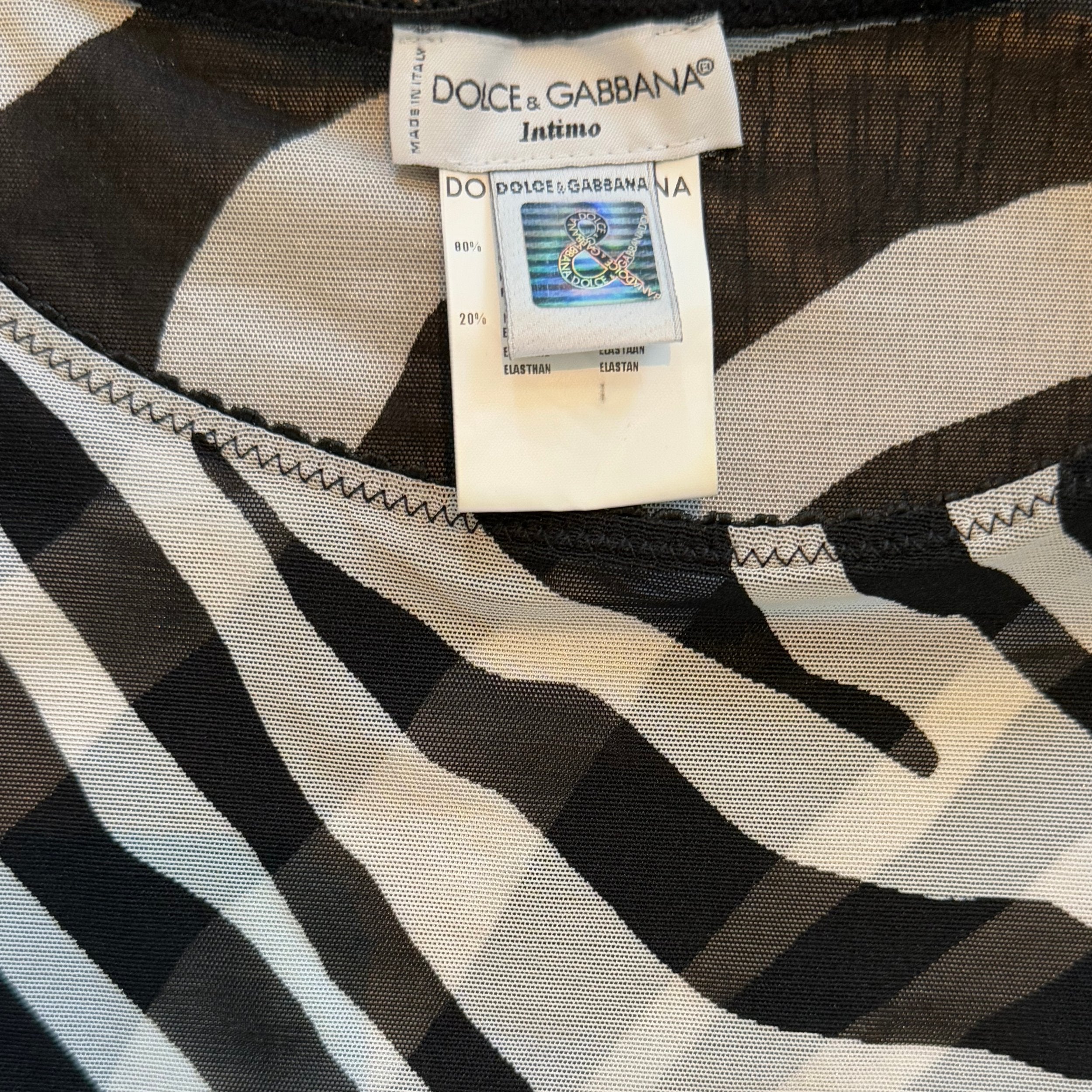 Dolce and Gabbana Intimates Zebra Top