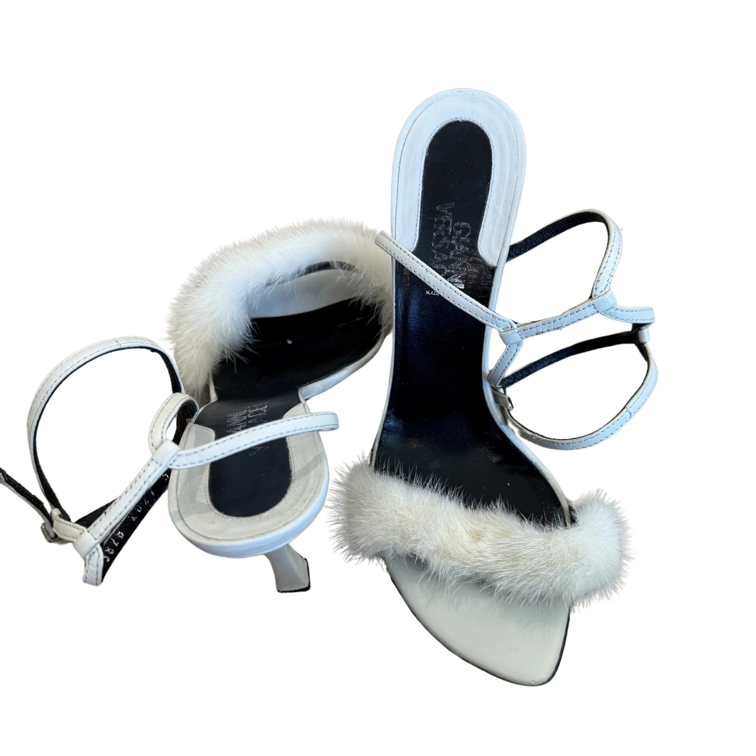 Gianni Versace FW1999 White Fur Heel