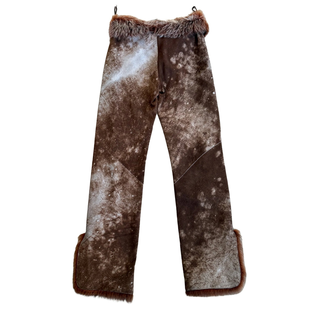 Fendi 90's Suede Fur Trim Pant