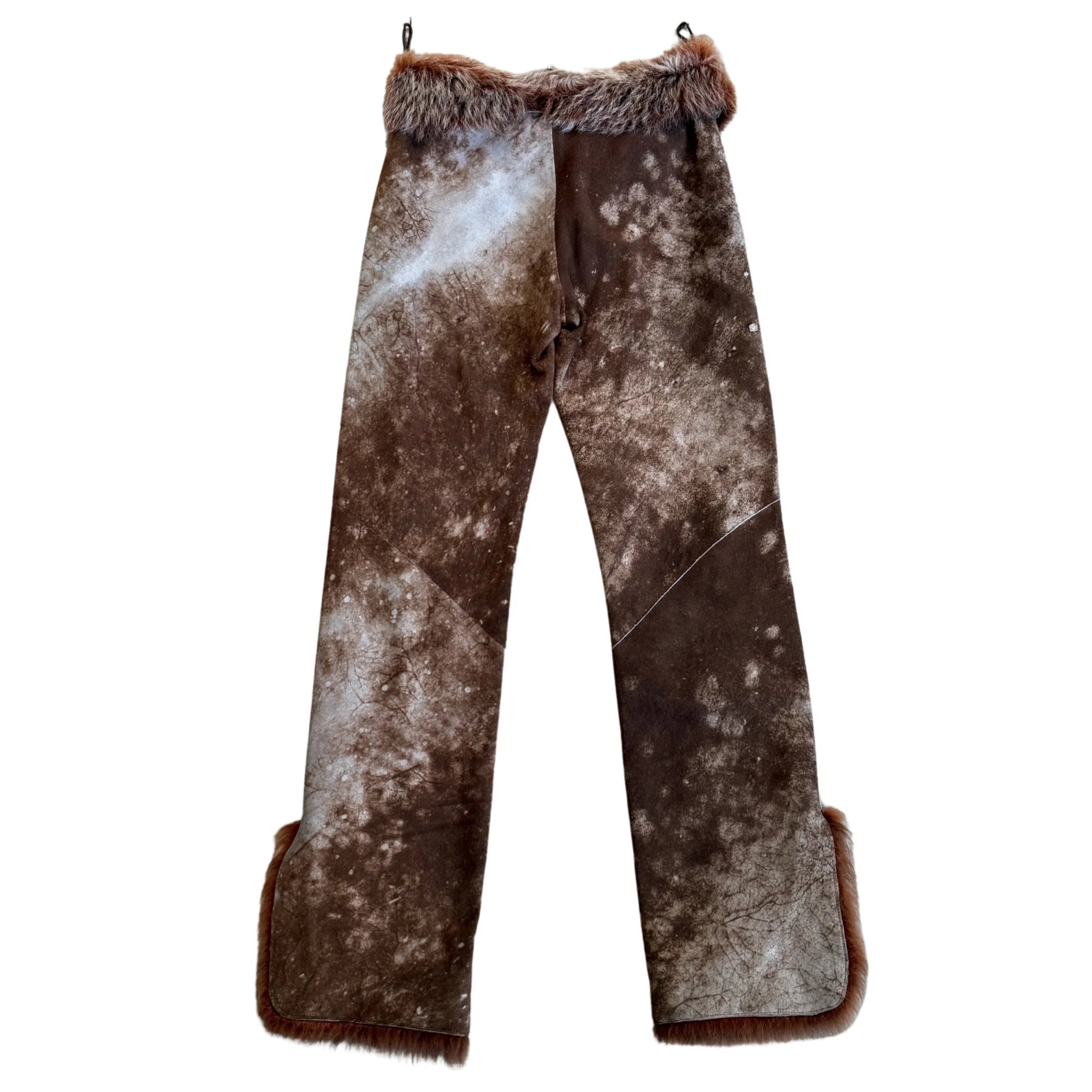 Fendi 90's Suede Fur Trim Pant