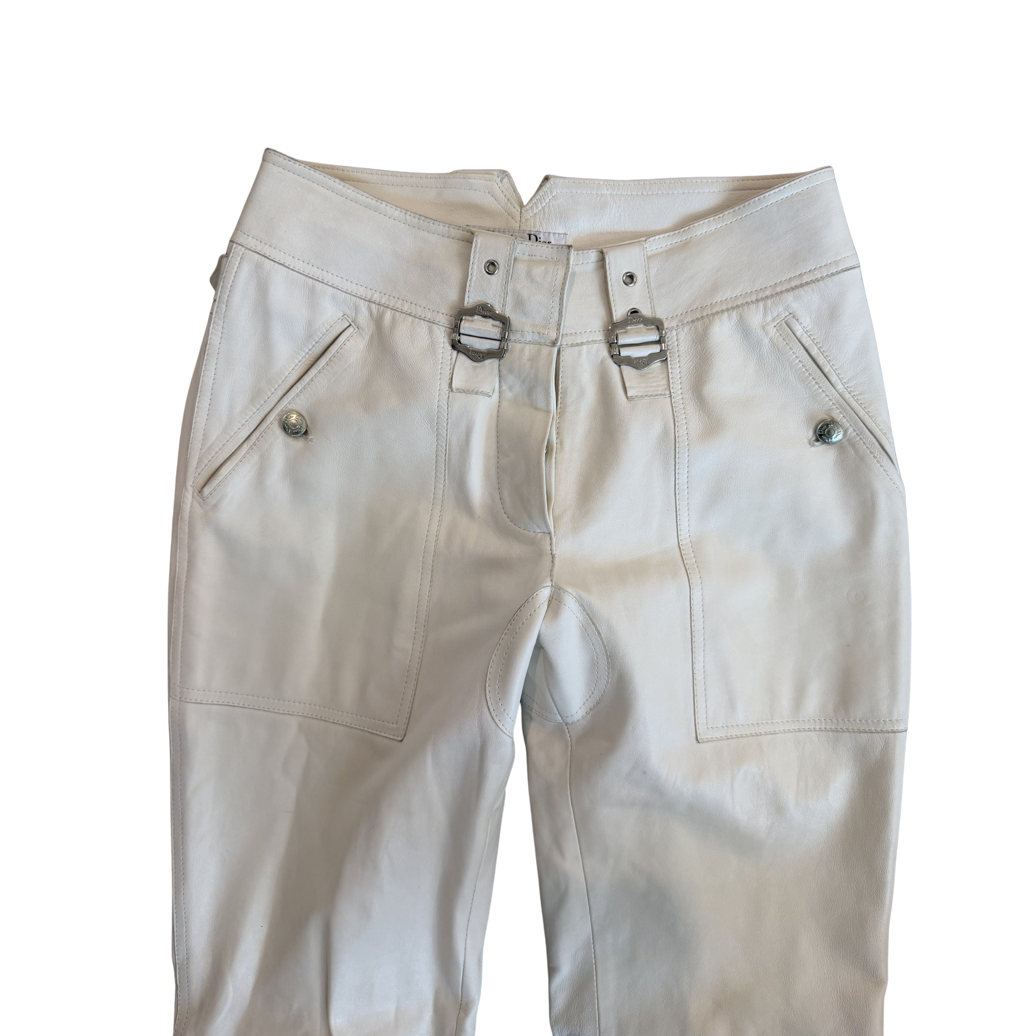 Dior White Leather Pants