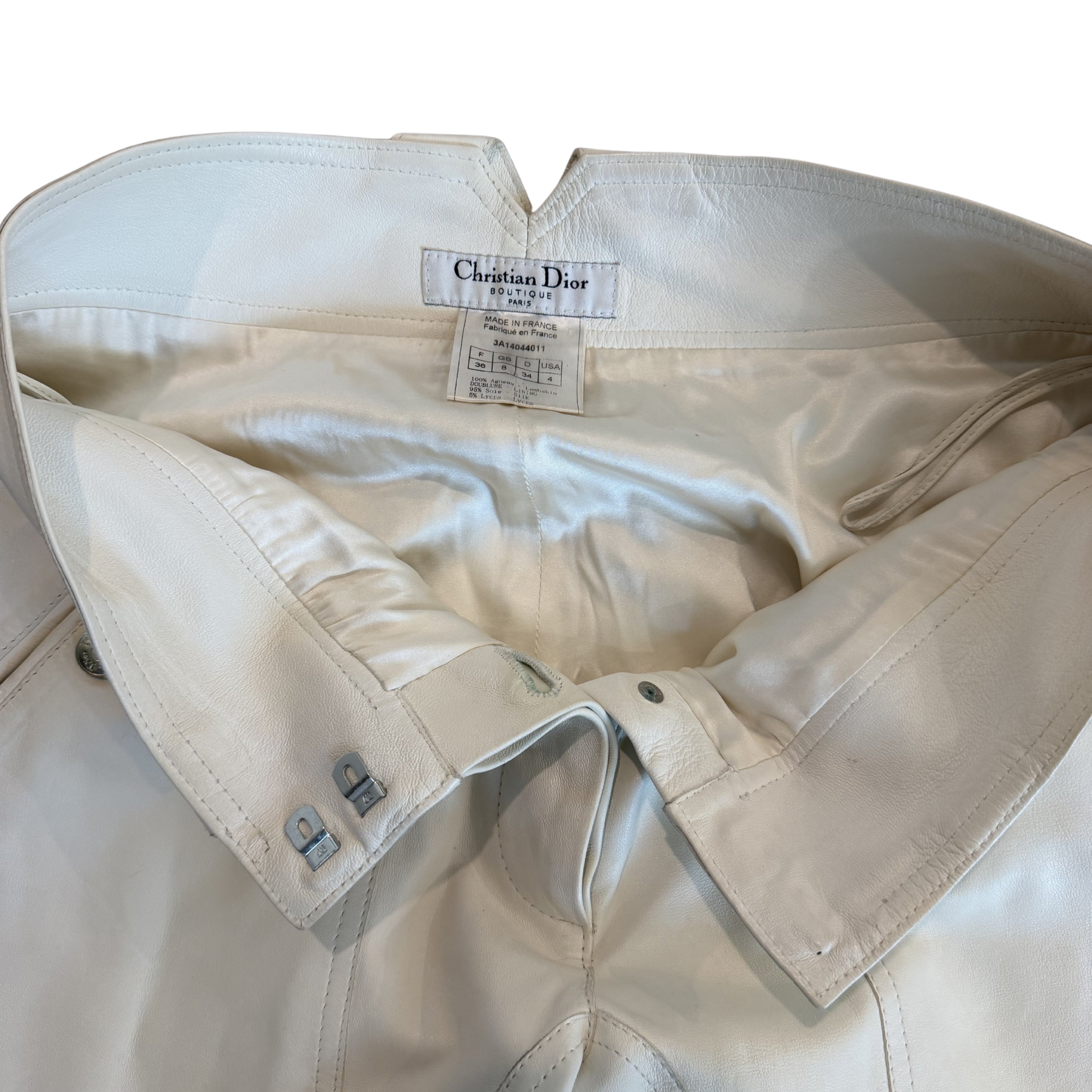 Dior White Leather Pants