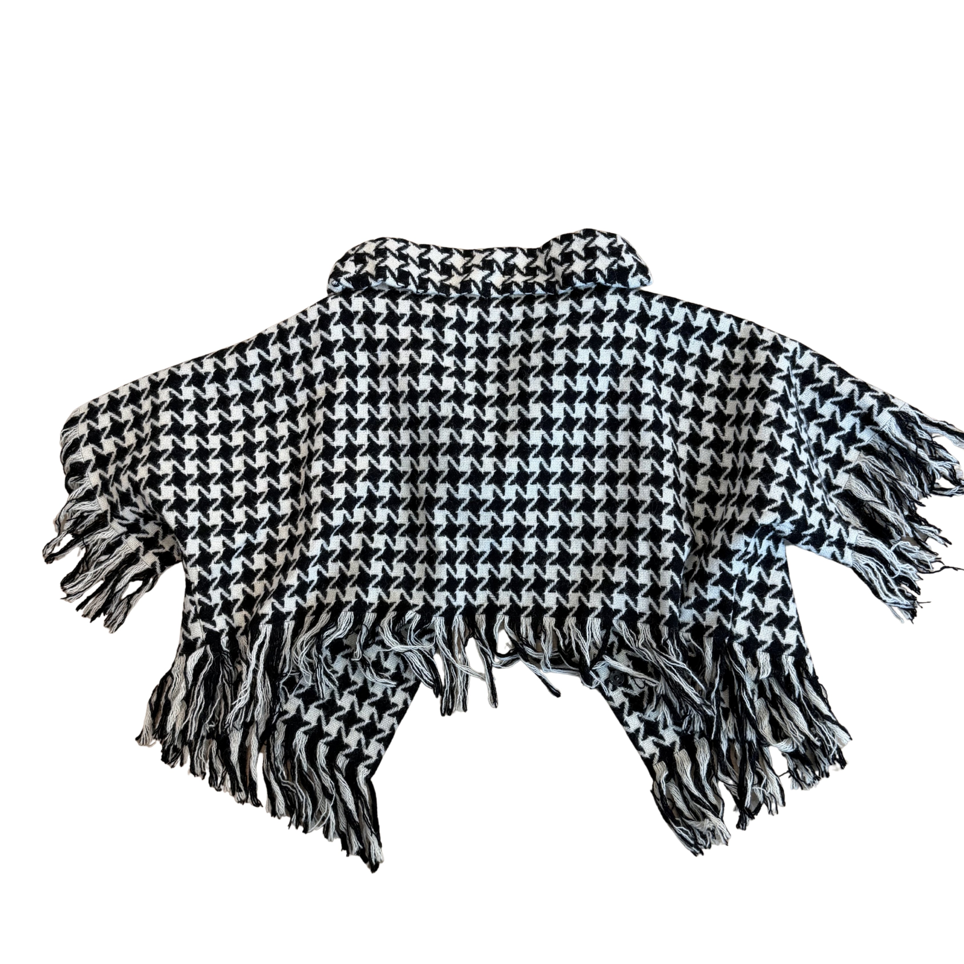 Yohji Yamamoto AW2003 Black Houndstooth Fringe Jacket
