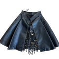 Gianni Versace AW1992 Black Leather Fringe Skirt