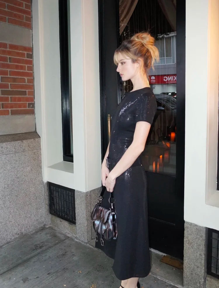 Grace Van Patten, in our Dior Double Saddle for Amanda Knox Press in NYC