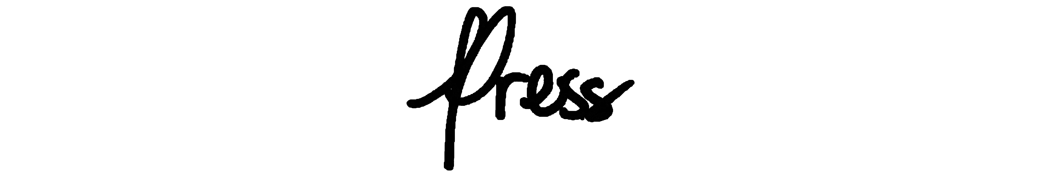 "Press" in black ink on a white background