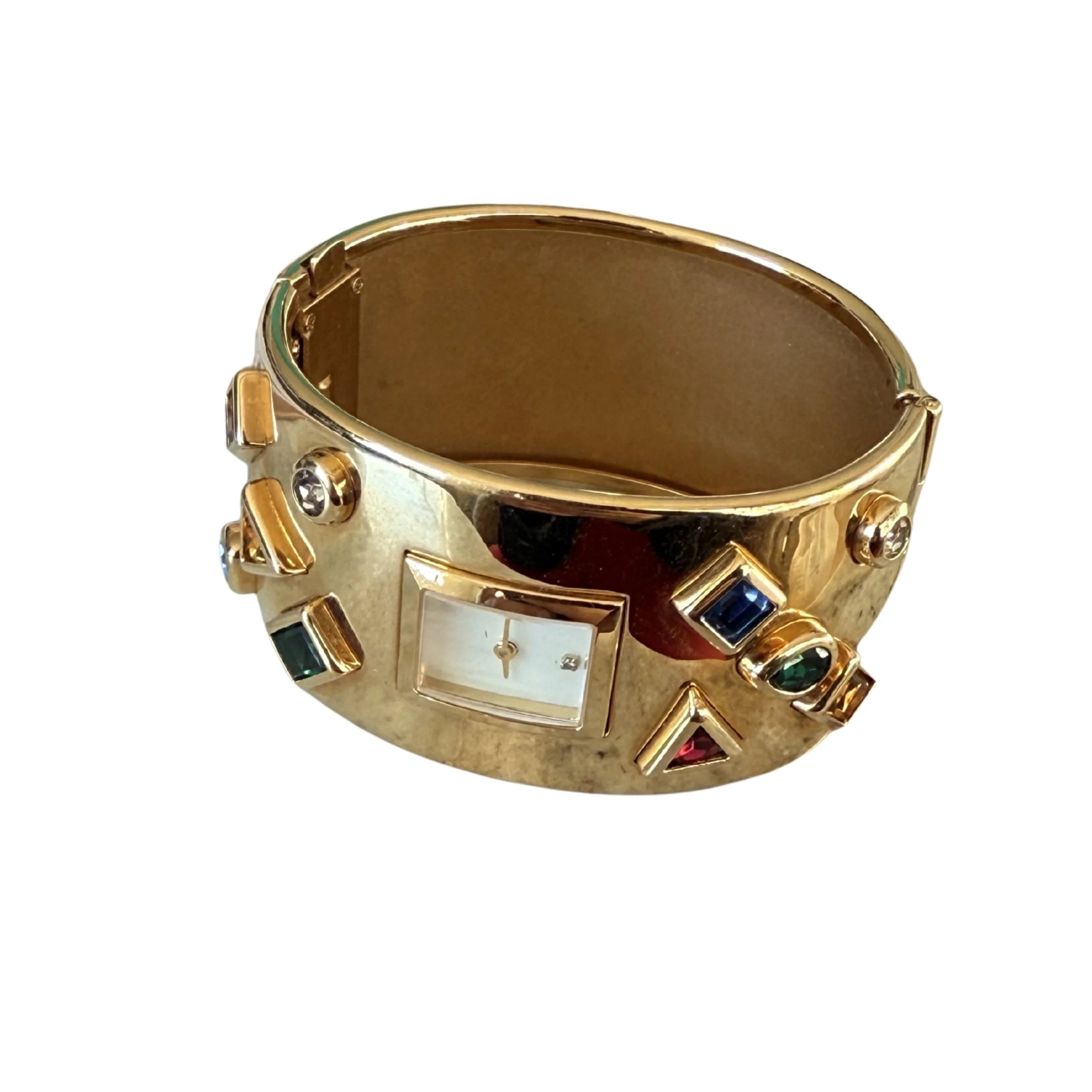 FRANKLIN MINT JEWELED CUFF WATCH